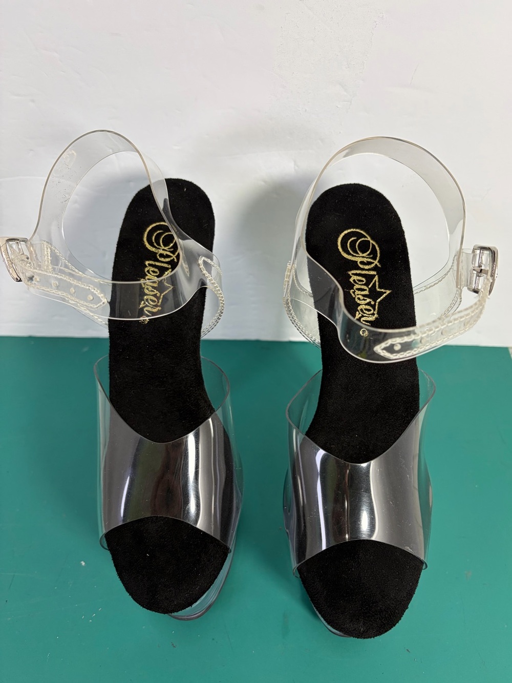 Pleaser Flashdance 708 LED Clear Platform Heels Stripper Shoes Size 8 - Picture 7 of 16